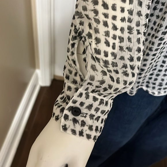 Liz Claiborne Long Sleeve Sheer Blouse - Picture 3 of 4